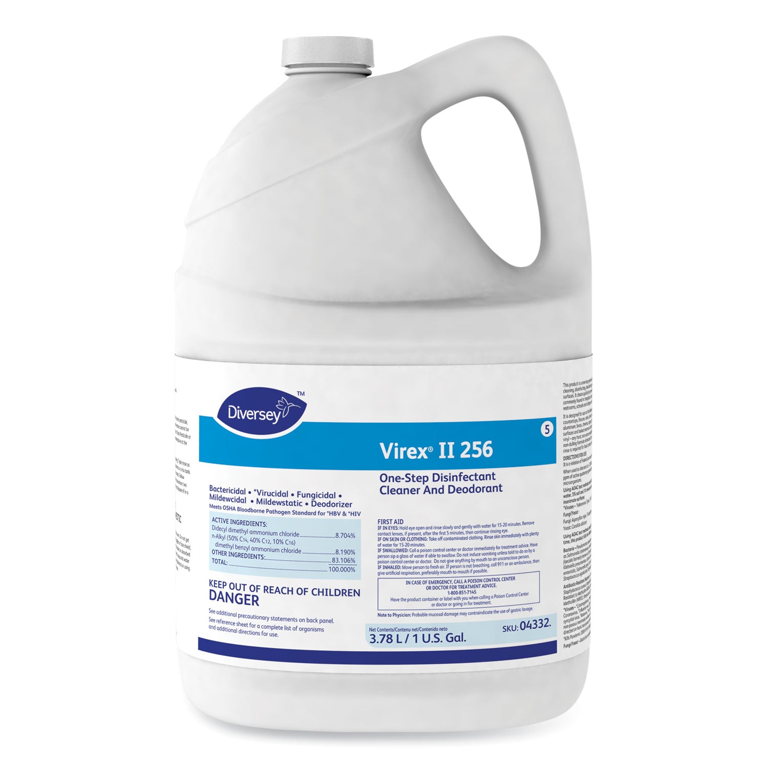 virex-ii-256-one-step-disinfectant-cleaner-deodorant-mint-1-gal-4-bottles-ct_dvo04332 - 1
