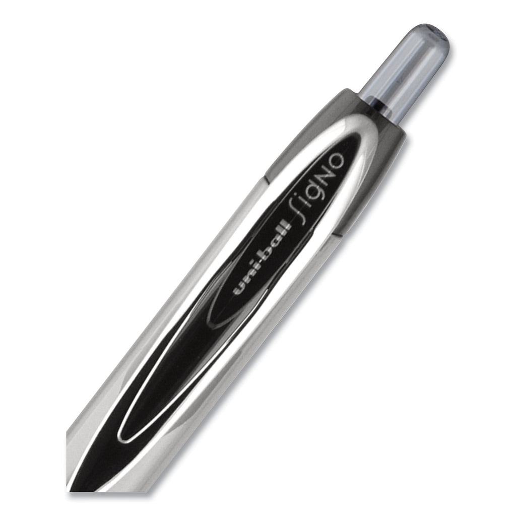 uniball 207 Needle Gel Pens - Medium Pen Point - 0.7 mm Pen Point Size - Needle Pen Point Style - Refillable - Retractable - Black Gel-based Ink - Black Plastic Barrel - Tungsten Carbide, Stainless Steel Tip - 4 / Pack