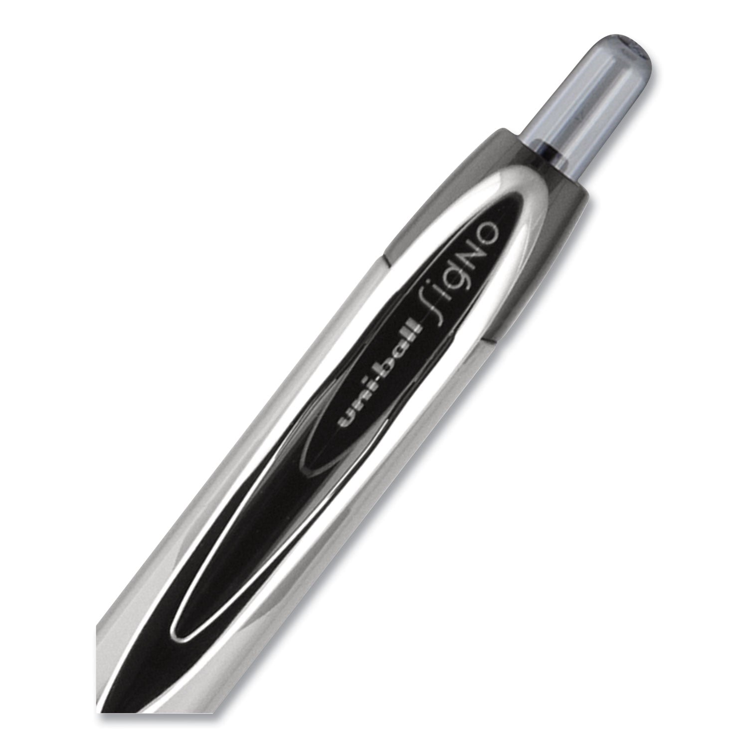 uniball 207 Needle Gel Pens - Medium Pen Point - 0.7 mm Pen Point Size - Needle Pen Point Style - Refillable - Retractable - Black Gel-based Ink - Black Plastic Barrel - Tungsten Carbide, Stainless Steel Tip - 4 / Pack