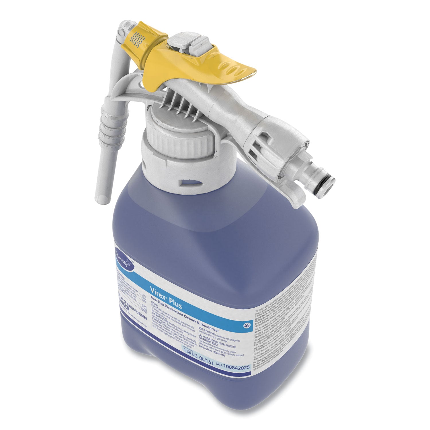 Virex Plus One-Step Disinfectant Cleaner and Deodorant, 1.5 L Closed-Loop Plastic Bottle, 2/Carton