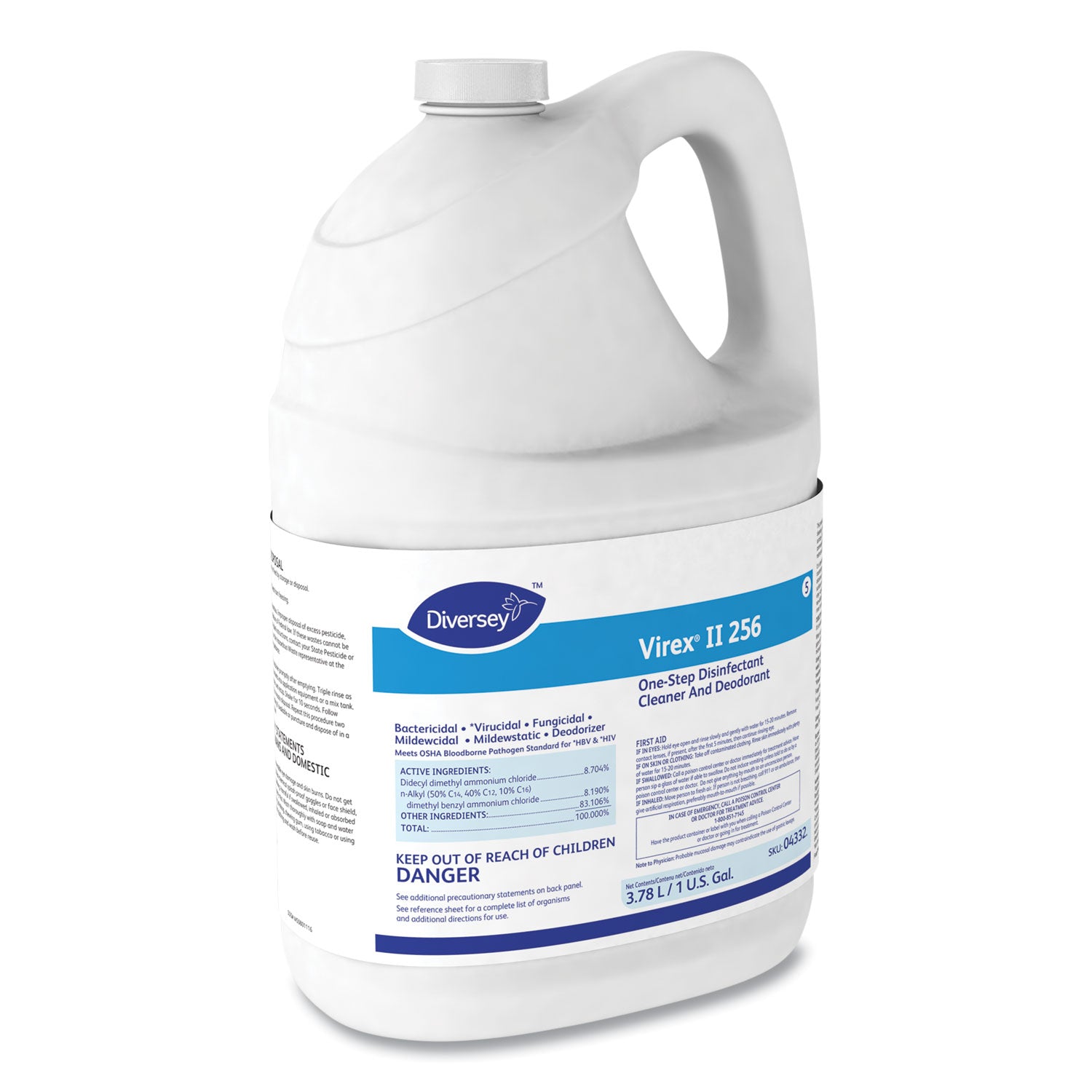 Virex II 256 One-Step Disinfectant Cleaner Deodorant Mint, 1 gal, 4 Bottles/CT