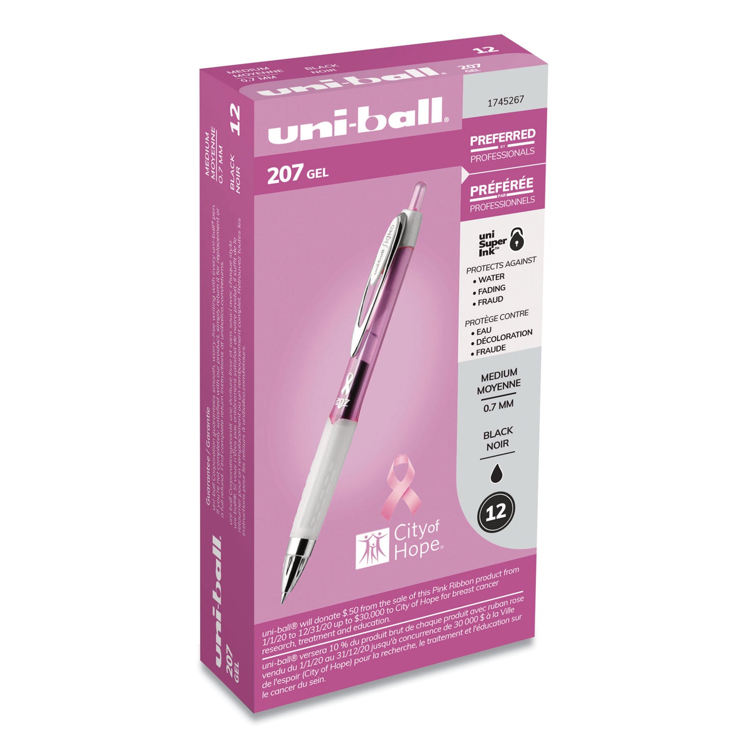 signo-207-city-of-hope-edition-gel-pen-retractable-bold-1-mm-black-ink-translucent-pink-translucent-white-barrel-dozen_ubc1745267 - 2