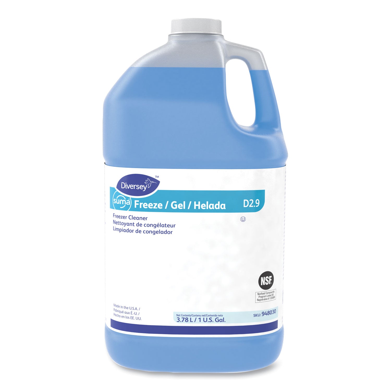 Suma Freeze D2.9 Floor Cleaner, Liquid, 1 gal, 4/Carton - 