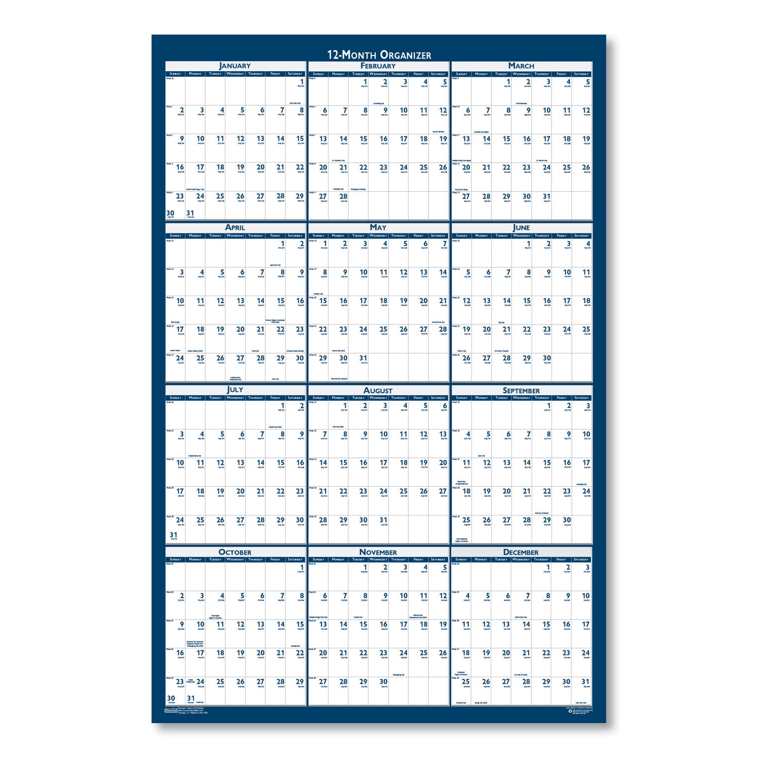 recycled-poster-style-reversible-erasable-yearly-wall-calendar-66-x-33-white-blue-gray-sheets-12-month-jan-to-dec-2024_hod3962 - 2