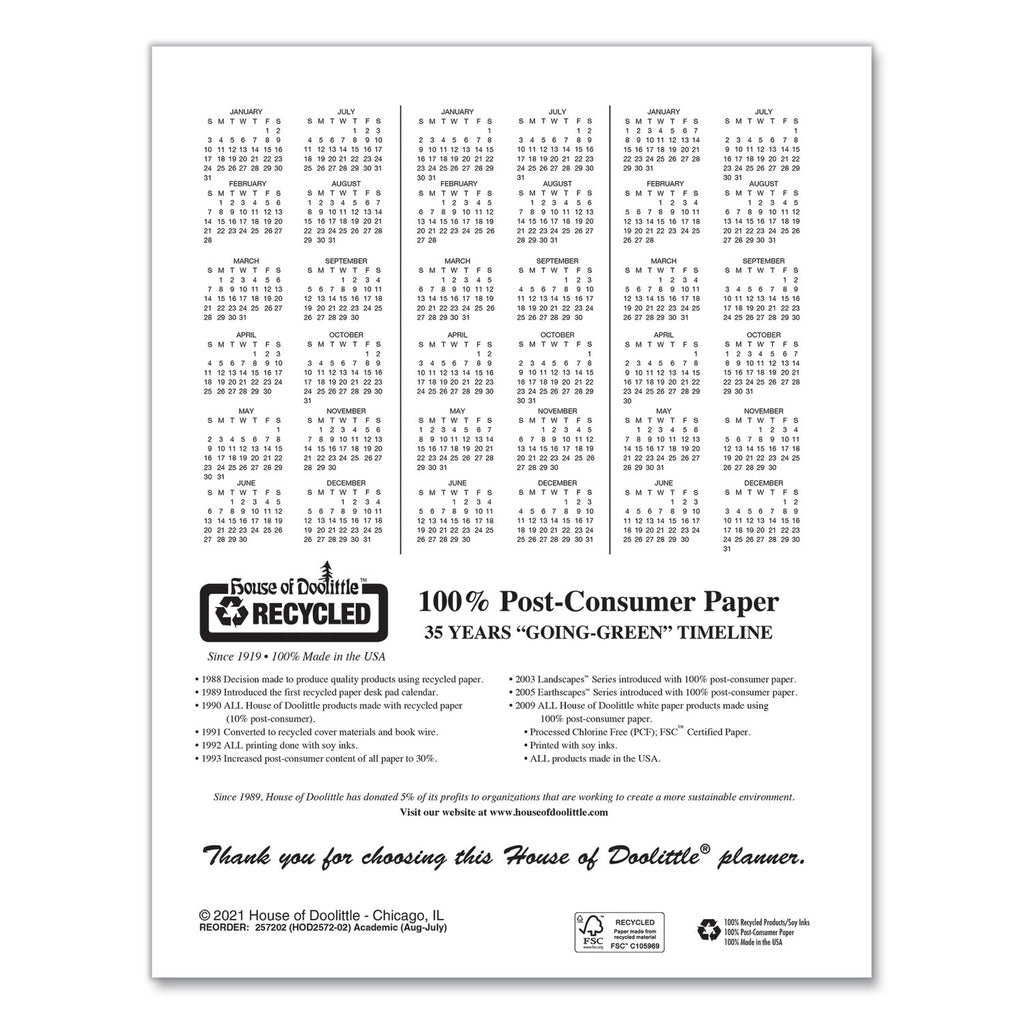 Recycled Professional Weekly Planner, 15-Minute Appts, 11 x 8.5, Black Wirebound Soft Cover, 12-Month (Aug-July): 2023-2024 - 