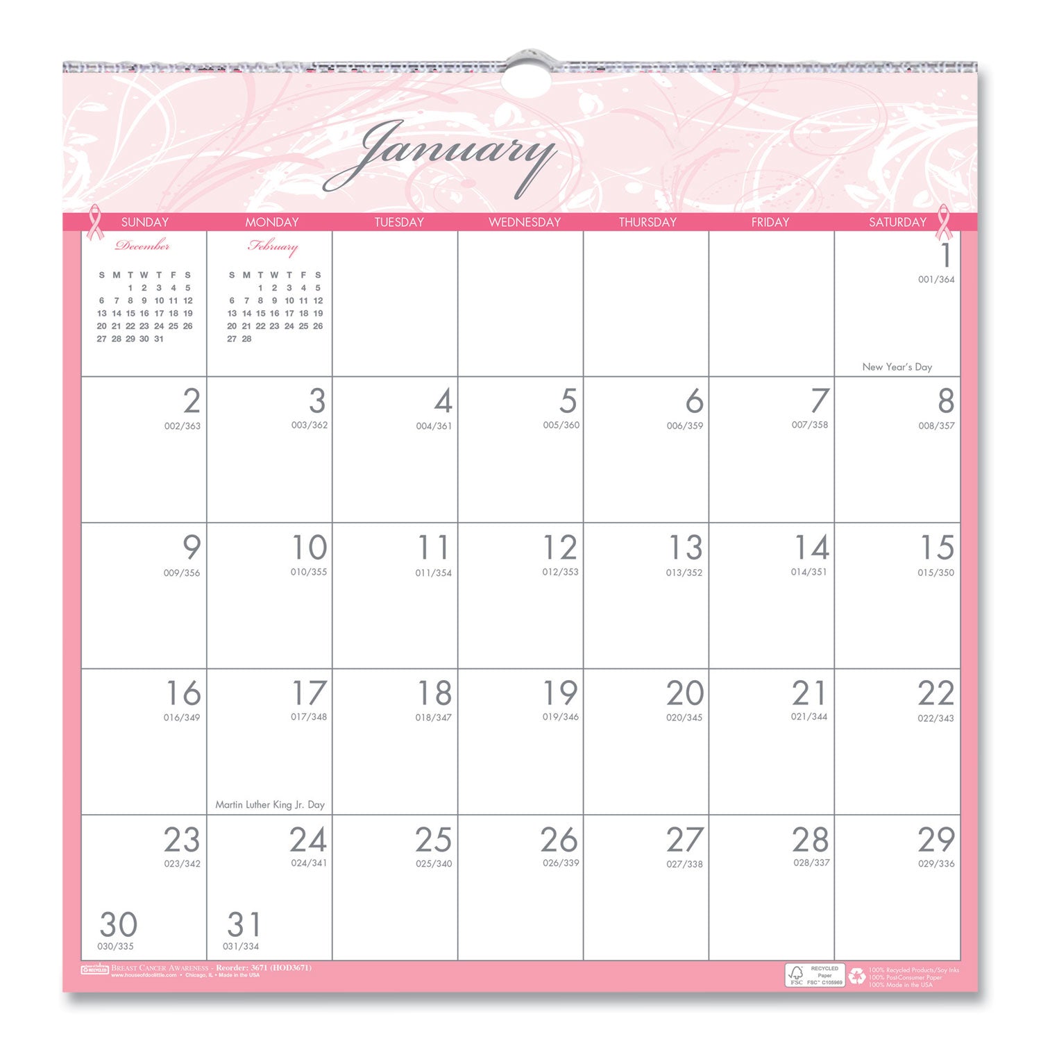 recycled-monthly-wall-calendar-breast-cancer-awareness-artwork-12-x-12-white-pink-gray-sheets-12-month-jan-dec-2024_hod3671 - 1