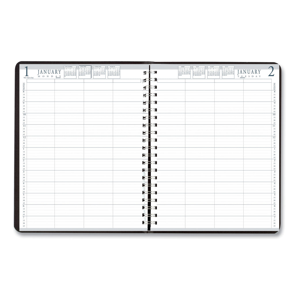 Executive Series Four-Person Group Practice Daily Appointment Book, 11 x 8.5, Black Hard Cover, 12-Month (Jan to Dec): 2024