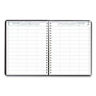 Executive Series Four-Person Group Practice Daily Appointment Book, 11 x 8.5, Black Hard Cover, 12-Month (Jan to Dec): 2024