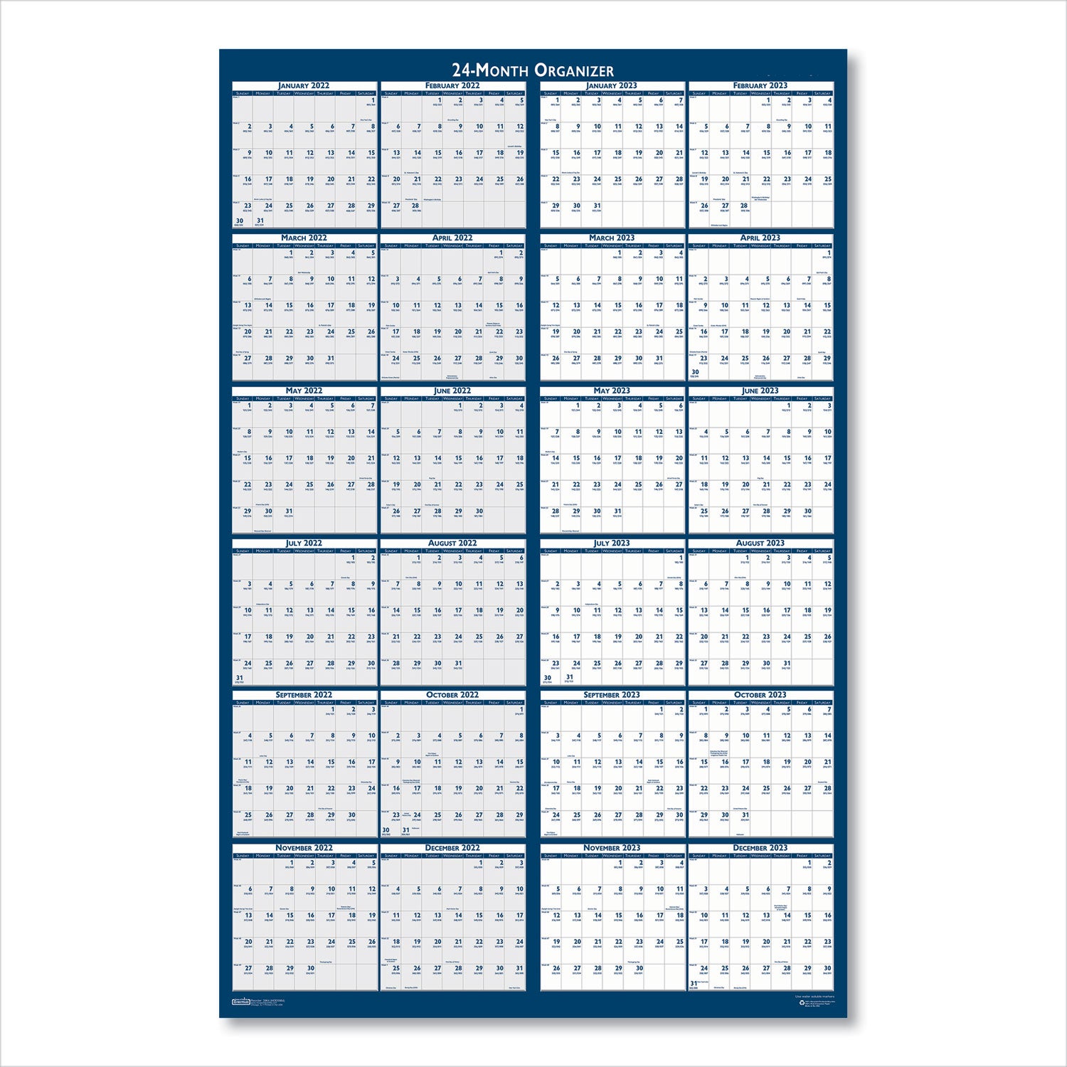 reversible-erasable-2-year-wall-calendar-24-x-37-light-blue-blue-white-sheets-24-month-jan-to-dec-2024-to-2025_hod3964 - 2
