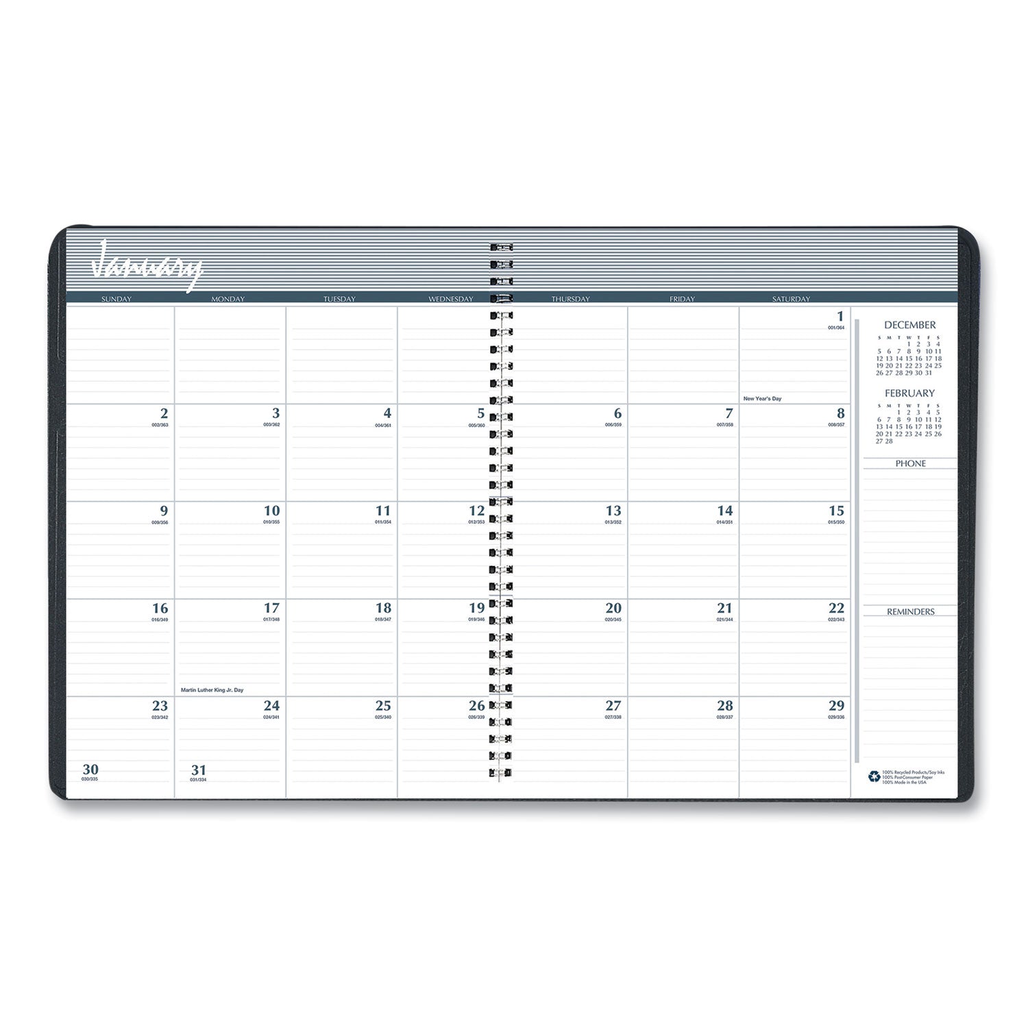 monthly-hard-cover-planner-11-x-85-black-cover-24-month-jan-to-dec-2024-to-2025_hod262092 - 2