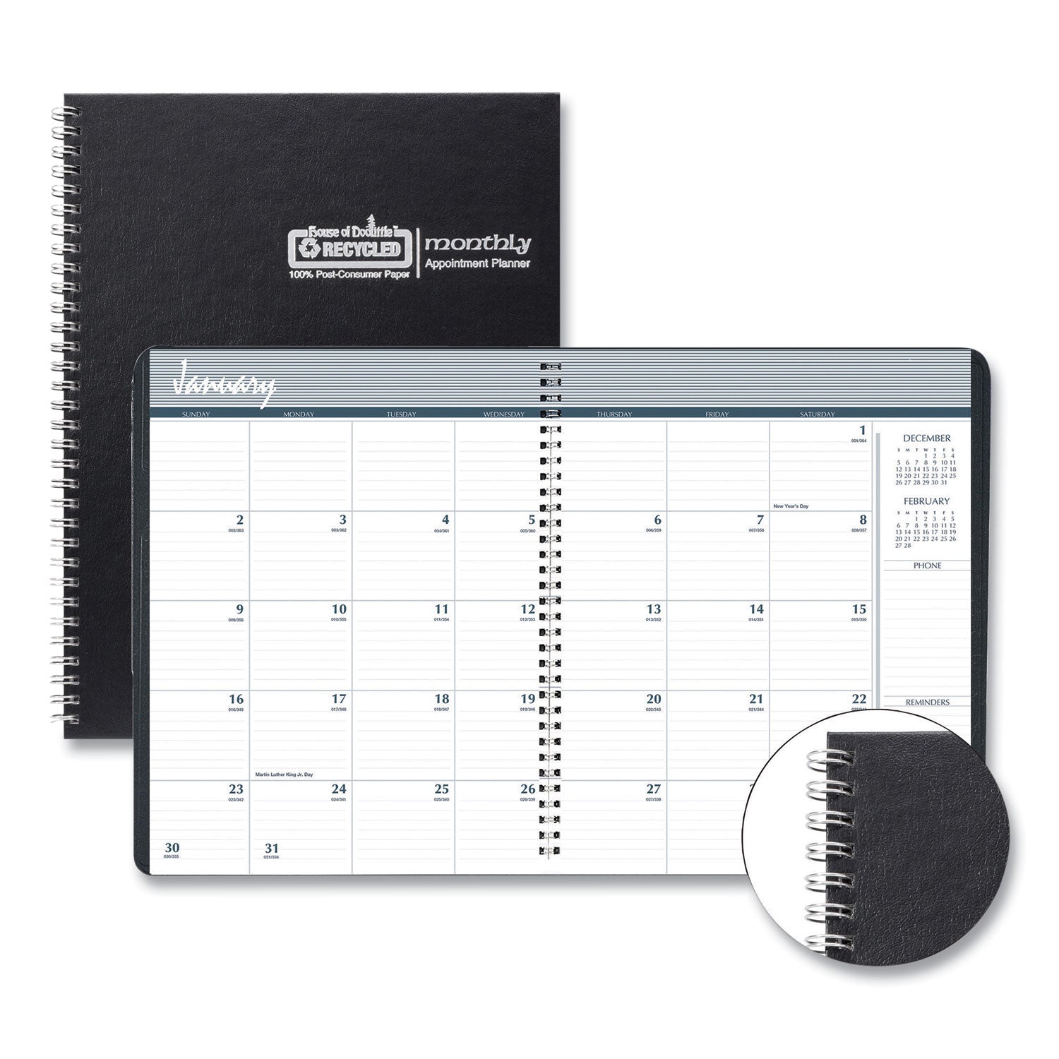 monthly-hard-cover-planner-11-x-85-black-cover-14-month-dec-to-jan-2023-to-2025_hod26292 - 1