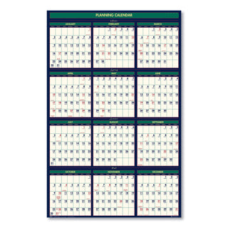 Four Seasons Business/Academic Recycled Wall Calendar, 24 x 37, 12-Month (July-June): 2023-2024, 12-Month (Jan to Dec): 2024