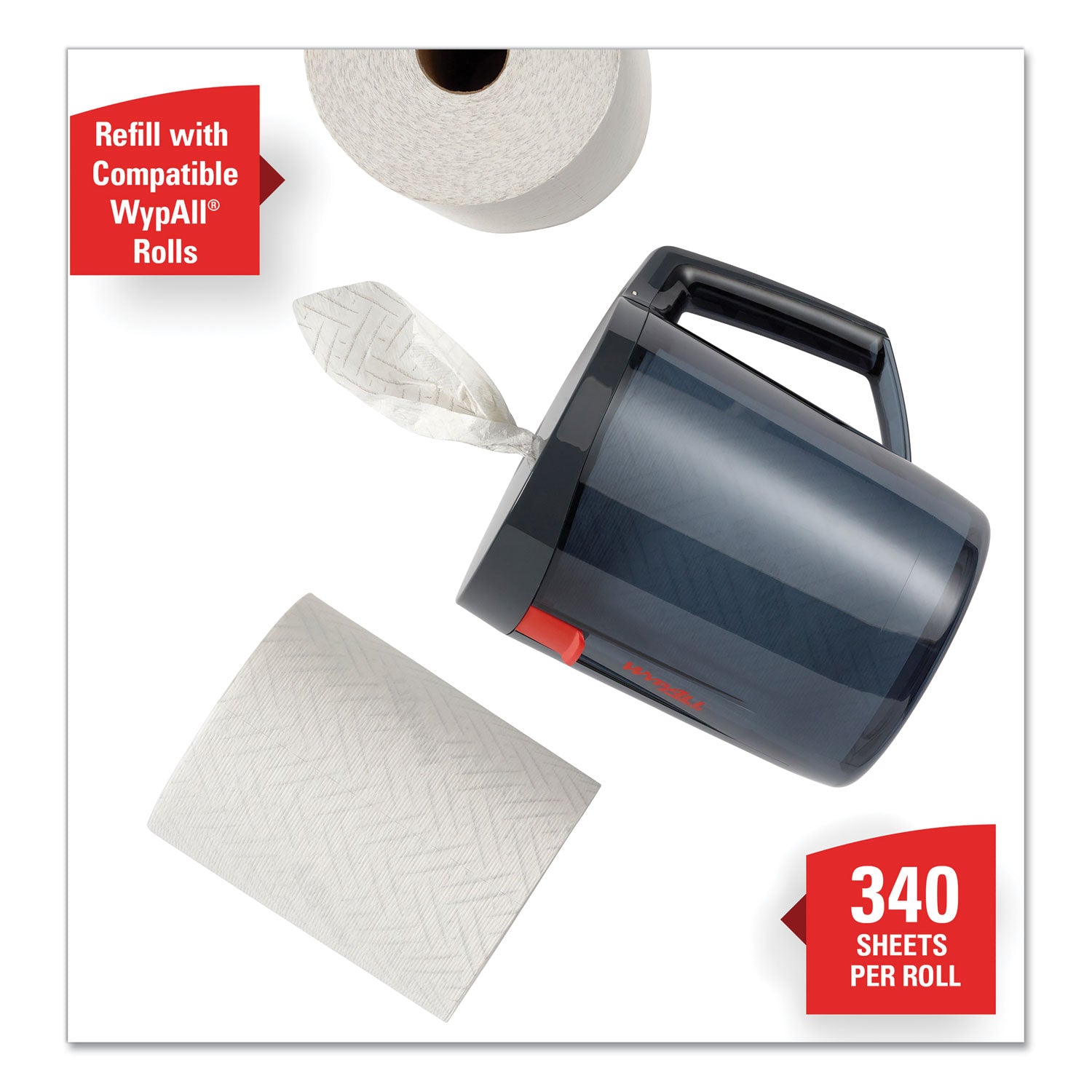 Reach Towel System Dispenser, 9.5 x 7 x 8.75, Black/Smoke