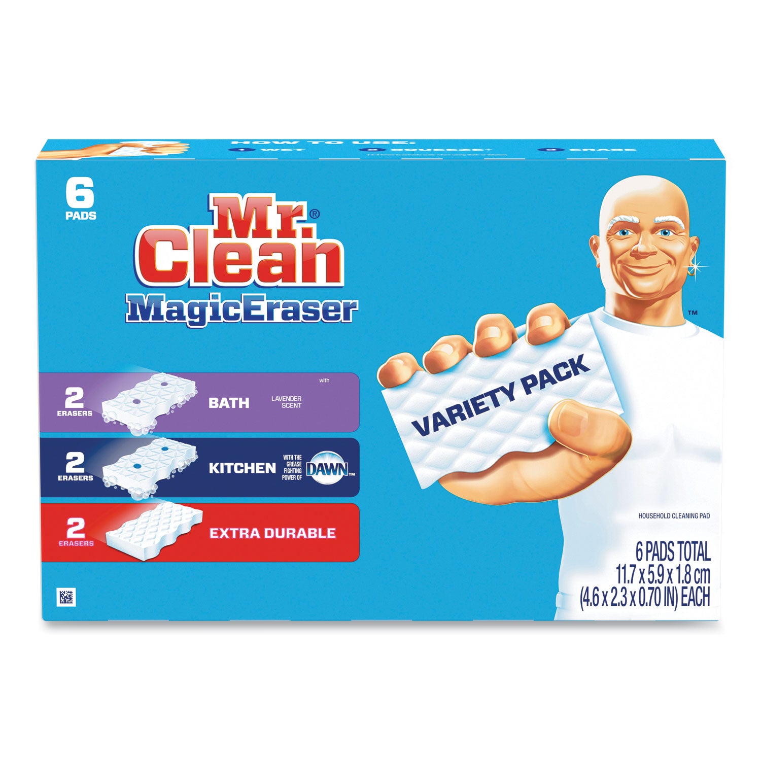 magic-eraser-variety-pack-extra-durable;-bath;-kitchen-46-x-23-07-thick-white-6-pack-8-packs-carton_pgc69523 - 1
