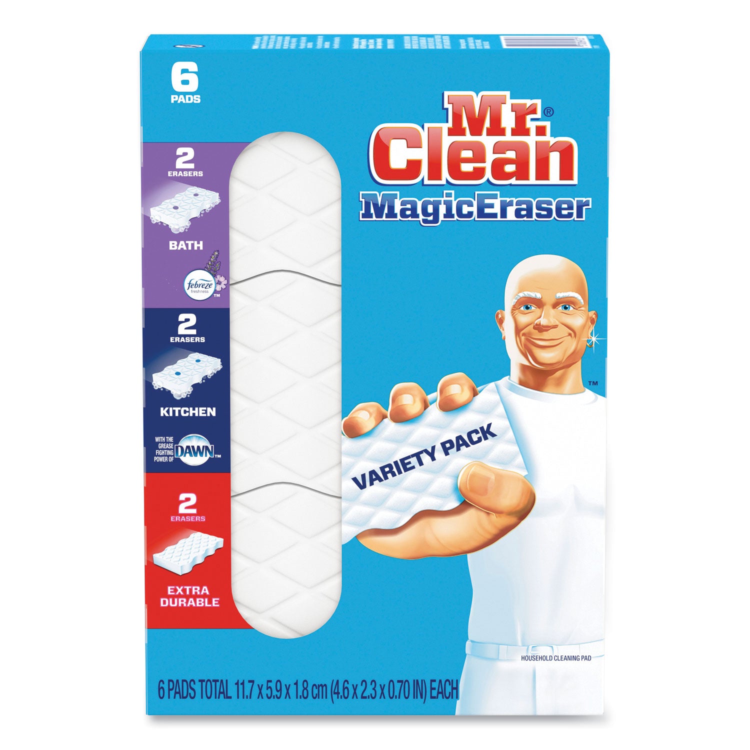 magic-eraser-variety-pack-extra-durable;-bath;-kitchen-46-x-23-07-thick-white-6-pack-8-packs-carton_pgc69523 - 2