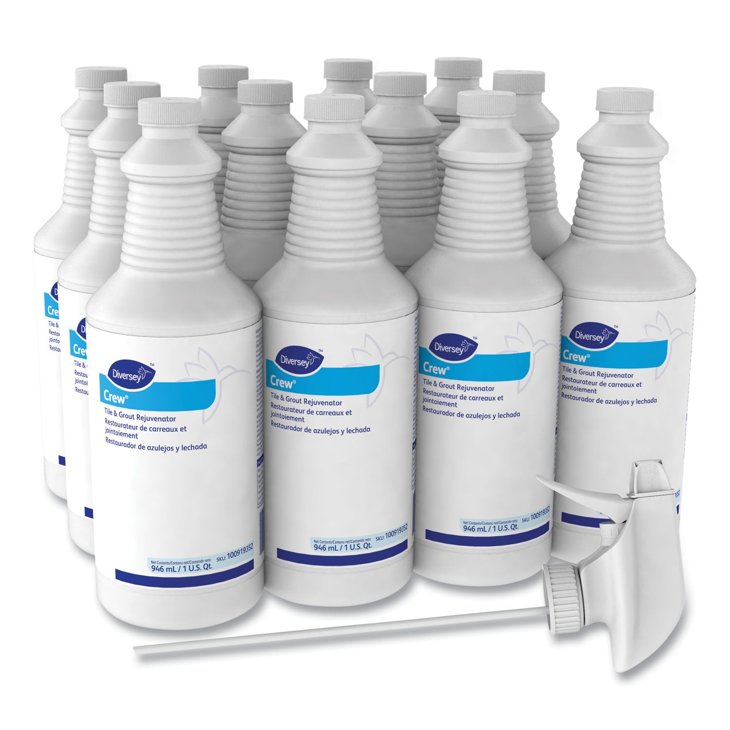 Crew Tile and Grout Rejuvenator, 32 oz Spray Bottle, 12/Carton