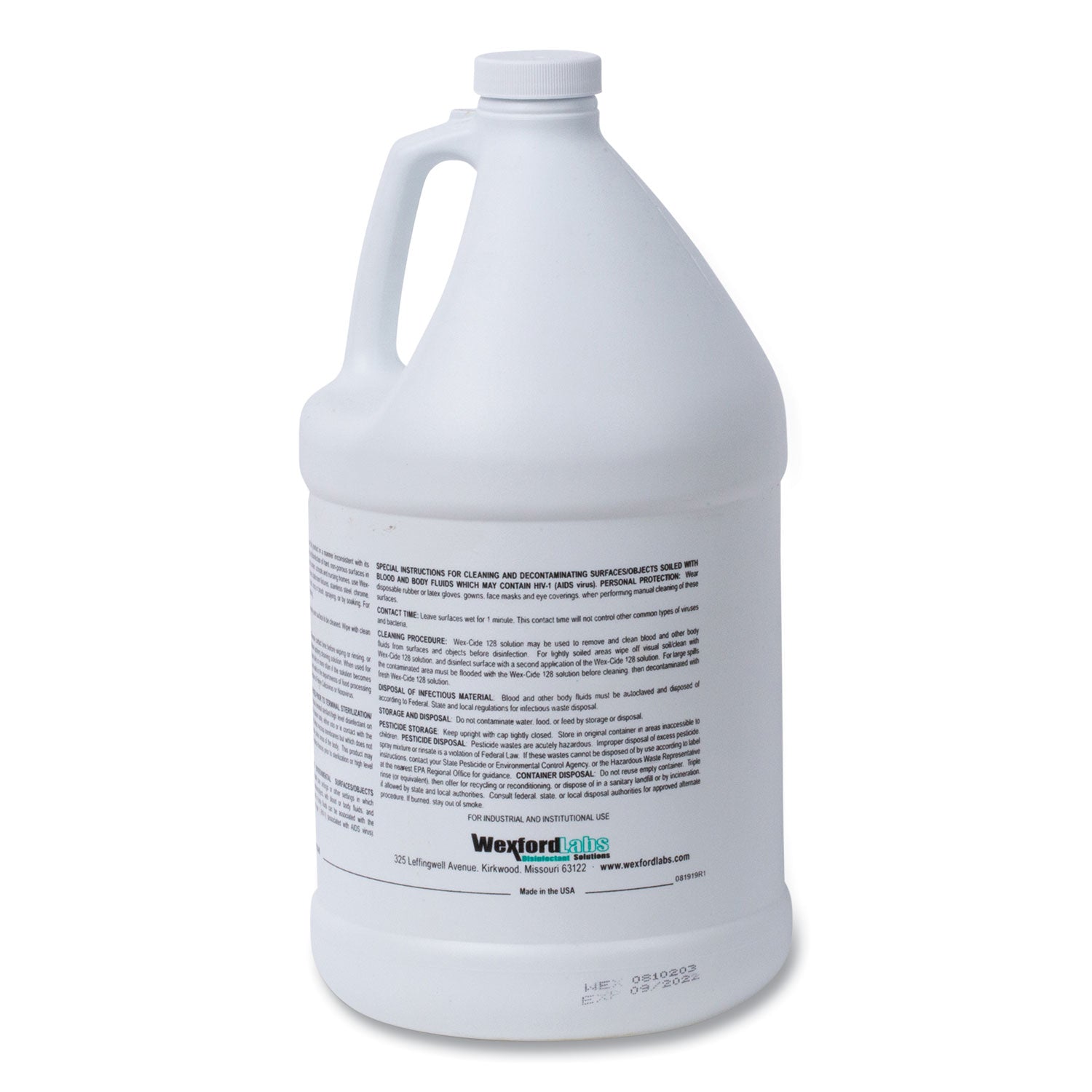 wex-cide-concentrated-disinfecting-cleaner-nectar-scent-128-oz-bottle-4-carton_wxf211000ct - 2