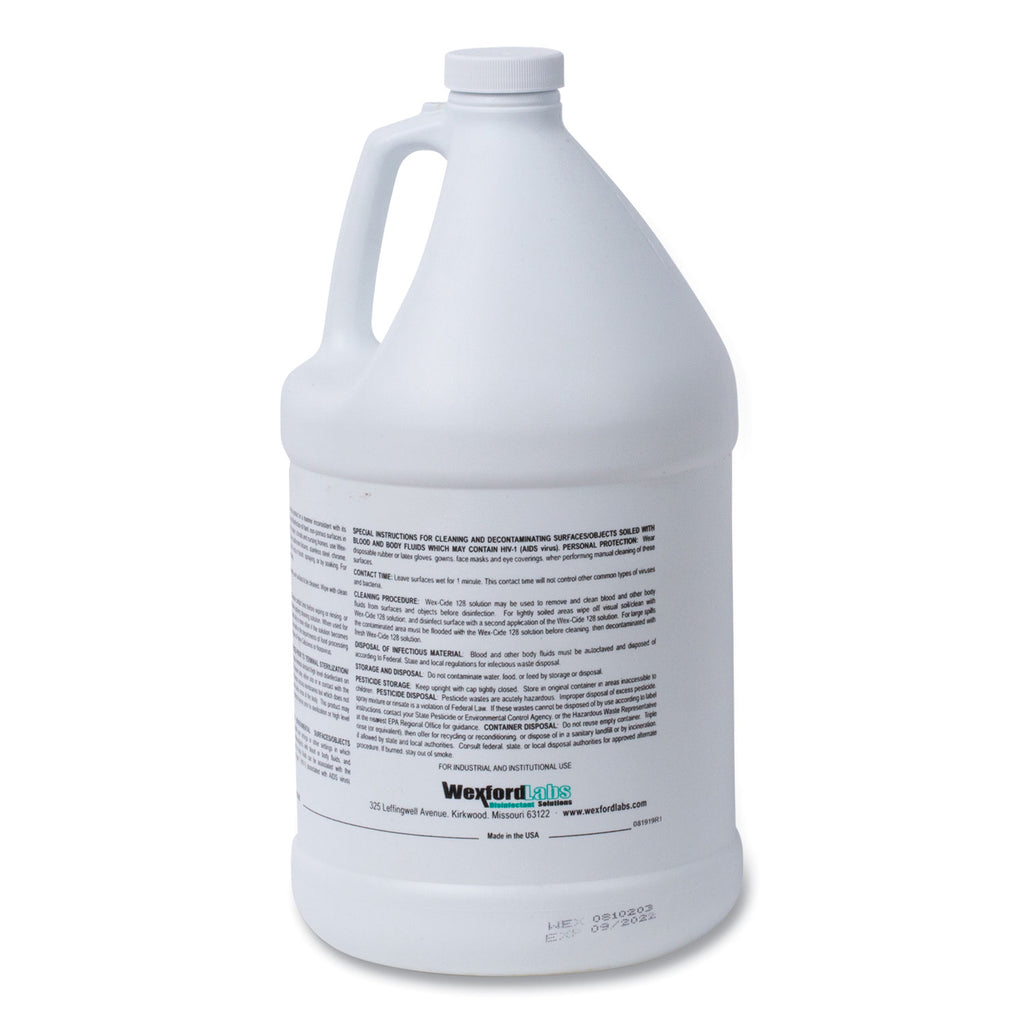 Wex-Cide Concentrated Disinfecting Cleaner, Nectar Scent, 128 oz Bottle, 4/Carton