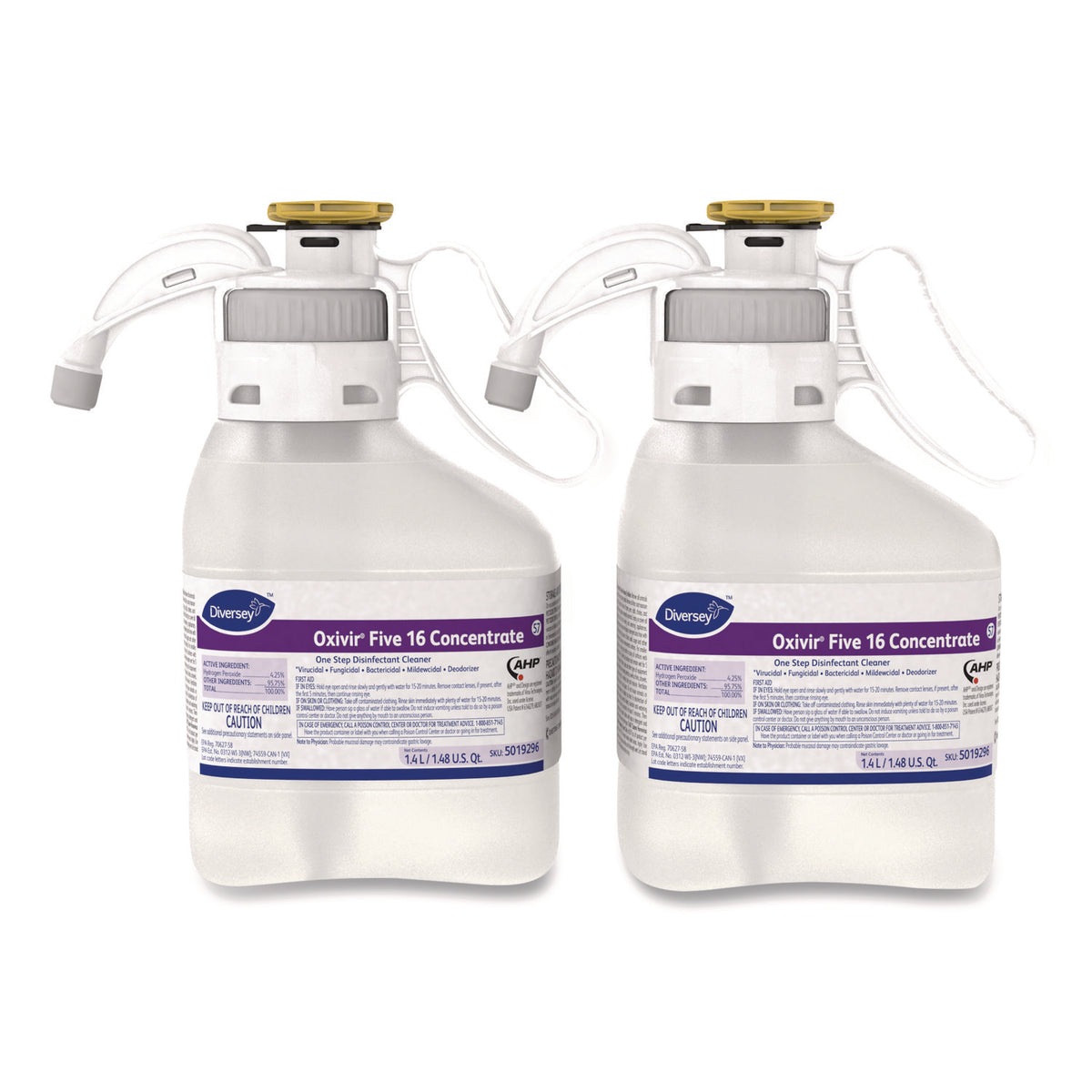 Oxivir Five 16 Concentrate One Step Disinfectant Cleaner, Liquid, 1.4 L, 2/CT