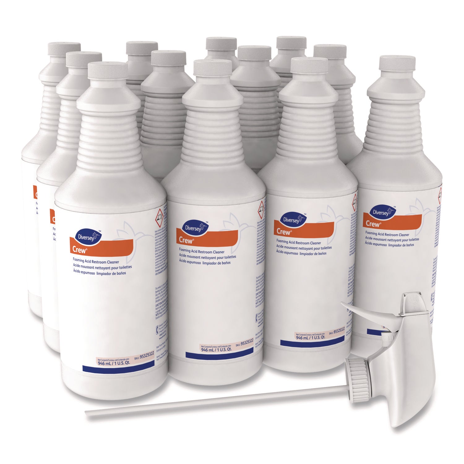 Foaming Acid Restroom Cleaner, Fresh Scent, 32 oz Spray Bottle, 12/Carton - 5