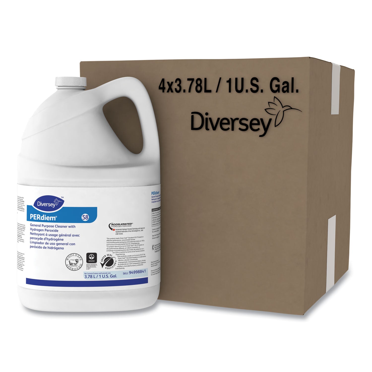 PERdiem Concentrated General Purpose Cleaner - Hydrogen Peroxide, 1 gal, Bottle