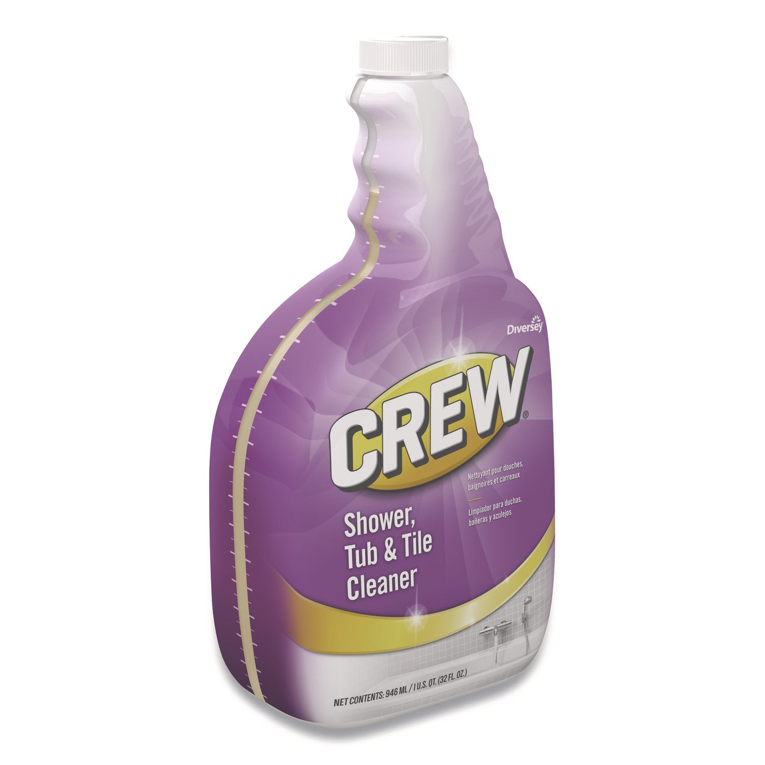 Crew Shower, Tub and Tile Cleaner, Liquid, 32 oz, 4/Carton