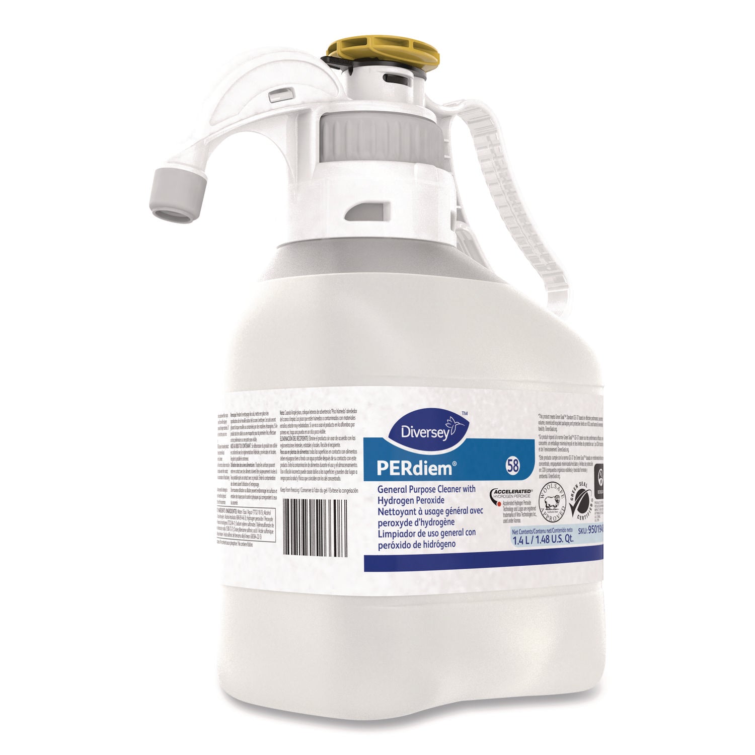 PERdiem Concentrated General Cleaner with Hydrogen Peroxide, 47.34 oz, Bottle, 2/Carton