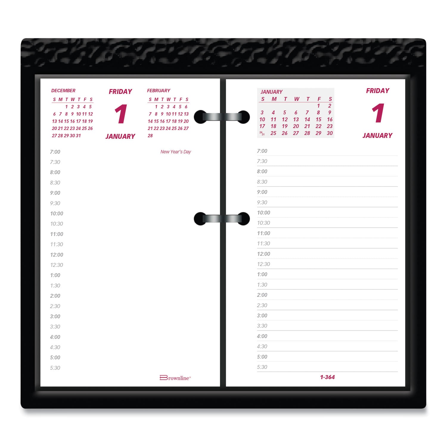 Daily Calendar Pad Refill, 6 x 3.5, White/Burgundy/Gray Sheets, 12-Month (Jan to Dec): 2024