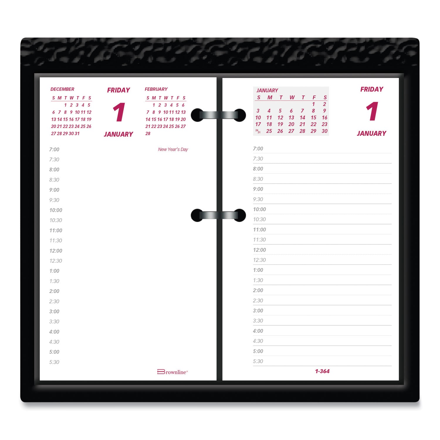 Daily Calendar Pad Refill, 6 x 3.5, White/Burgundy/Gray Sheets, 12-Month (Jan to Dec): 2024 - 