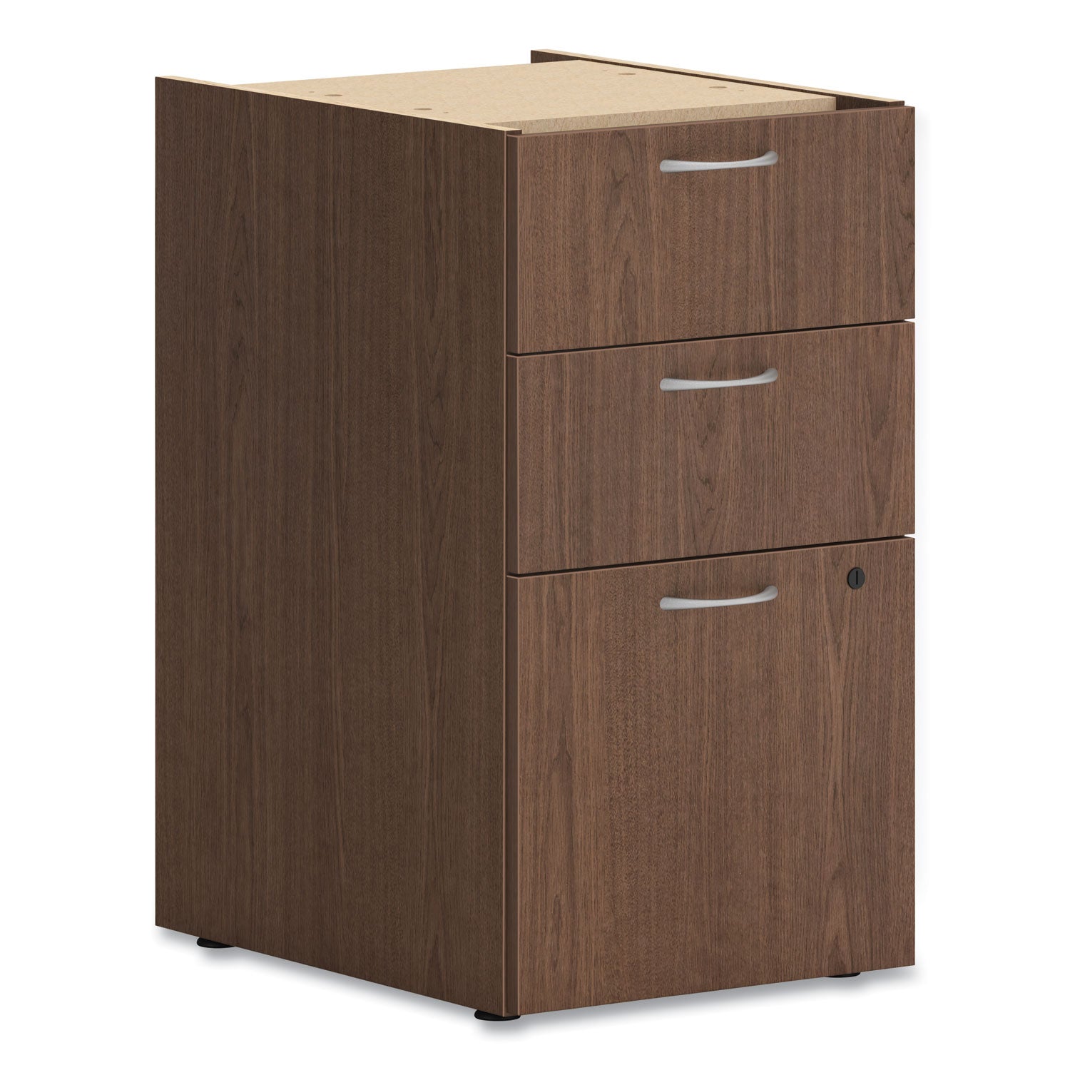 Mod Support Pedestal, Left or Right, 3-Drawers: Box/Box/File, Legal/Letter, Sepia Walnut, 15" x 20" x 28