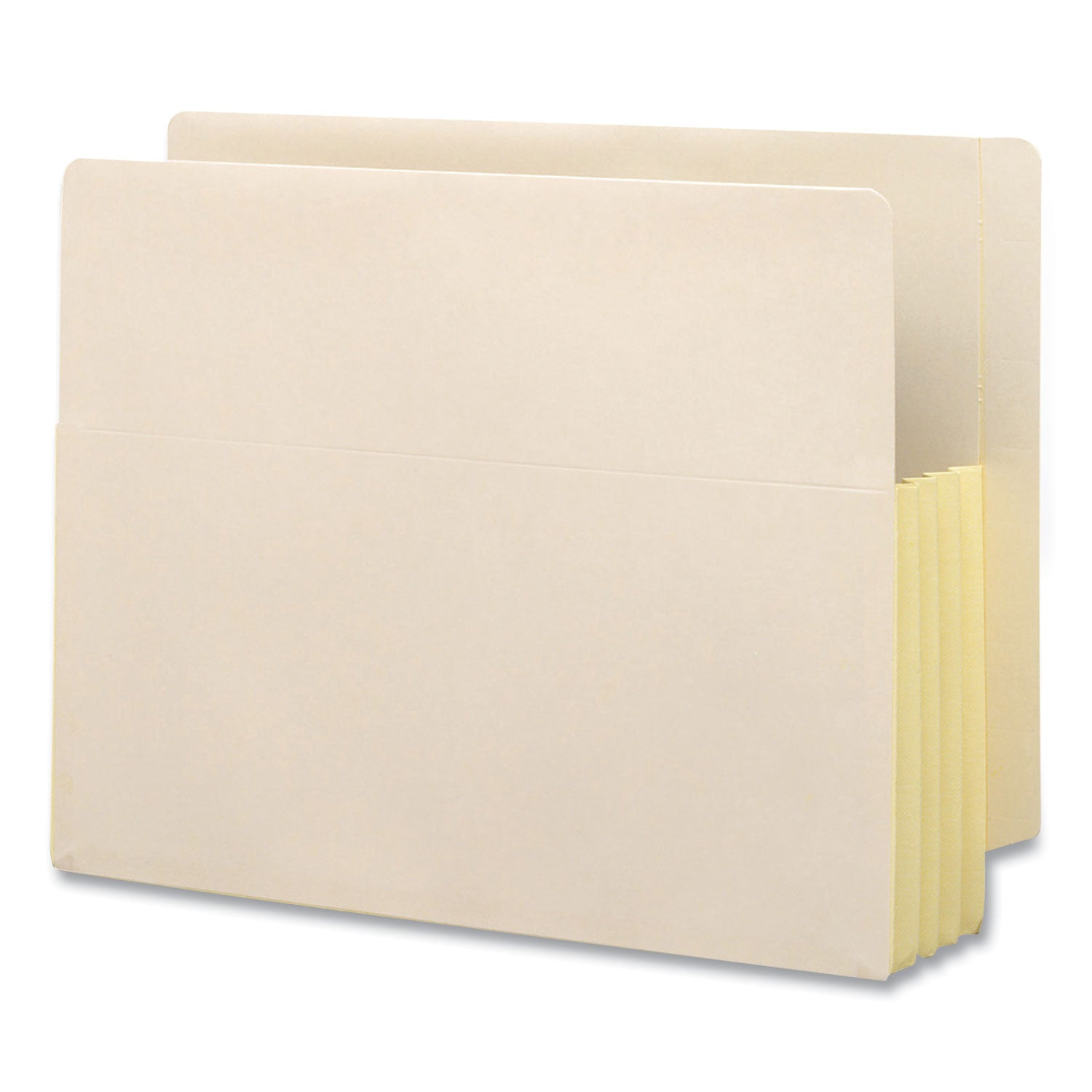 Manila End Tab File Pockets with Tyvek-Lined Gussets, 3.5" Expansion, Letter Size, Manila, 10/Box - 
