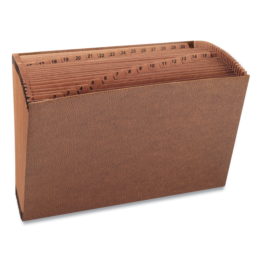 TUFF Expanding Open-Top Stadium File, 31 Sections, 1/31-Cut Tabs, Legal Size, Redrope - 