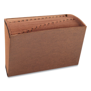 TUFF Expanding Open-Top Stadium File, 31 Sections, 1/31-Cut Tabs, Legal Size, Redrope - 