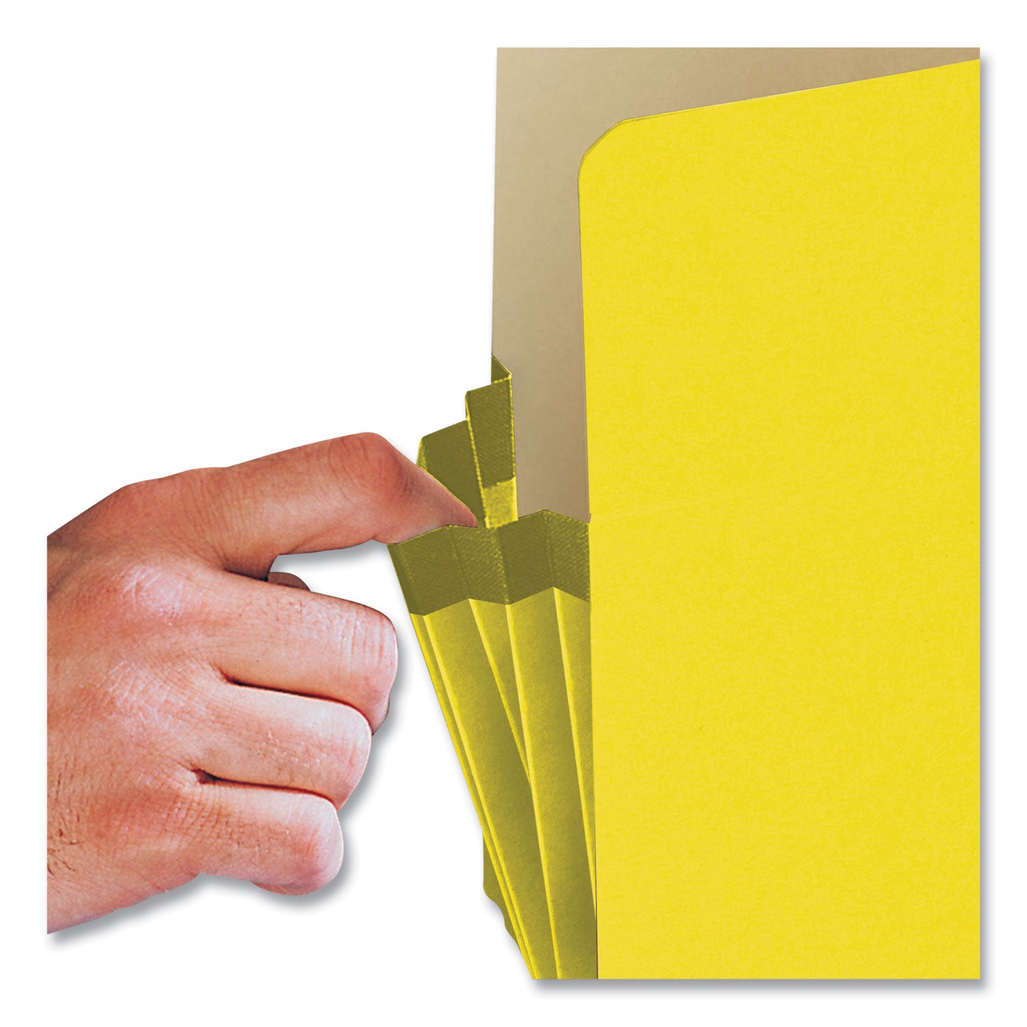 Colored File Pockets, 3.5" Expansion, Letter Size, Yellow - 