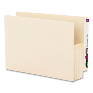 Manila End Tab File Pockets, 3.5" Expansion, Legal Size, Manila, 25/Box - 