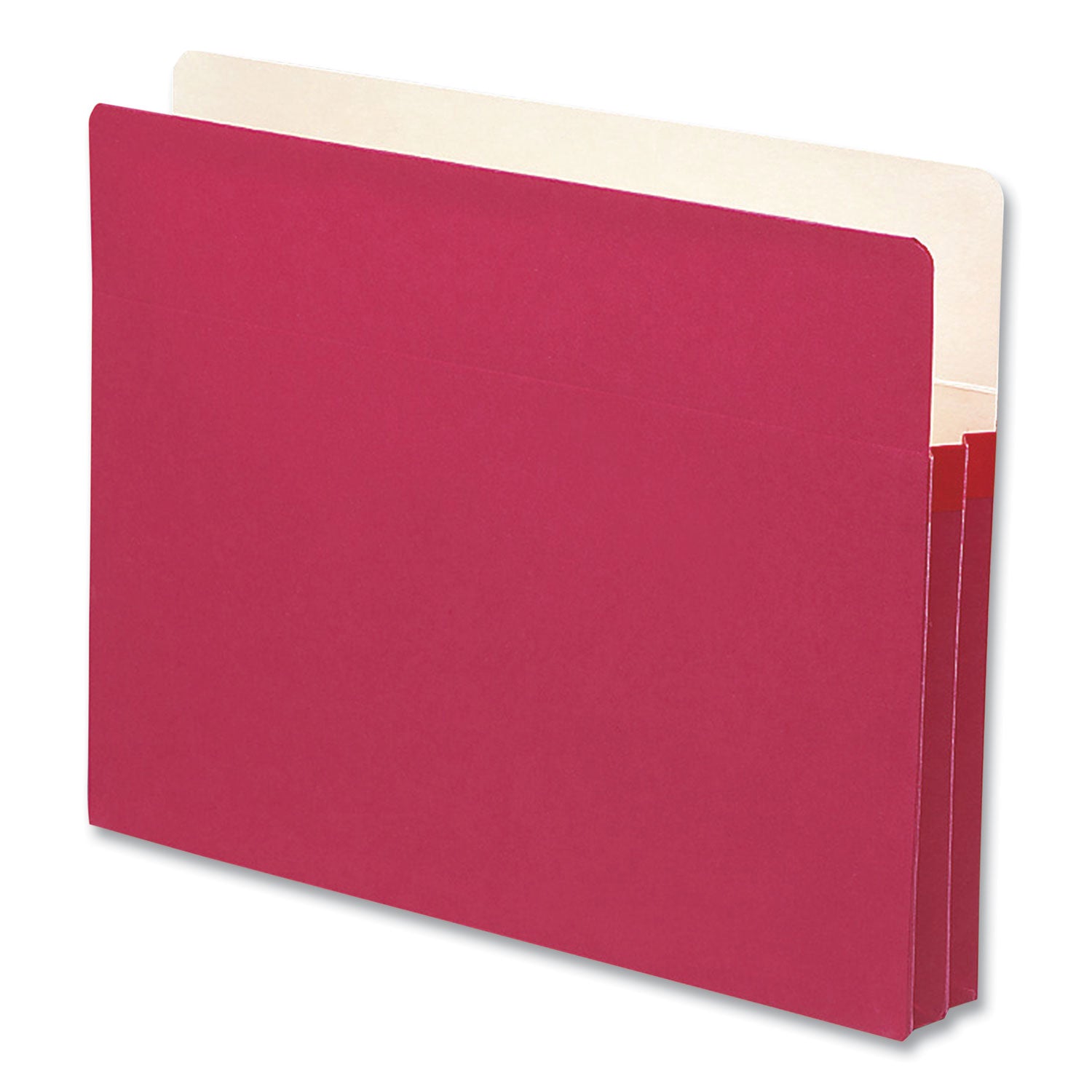 Colored File Pockets, 1.75" Expansion, Letter Size, Red - 