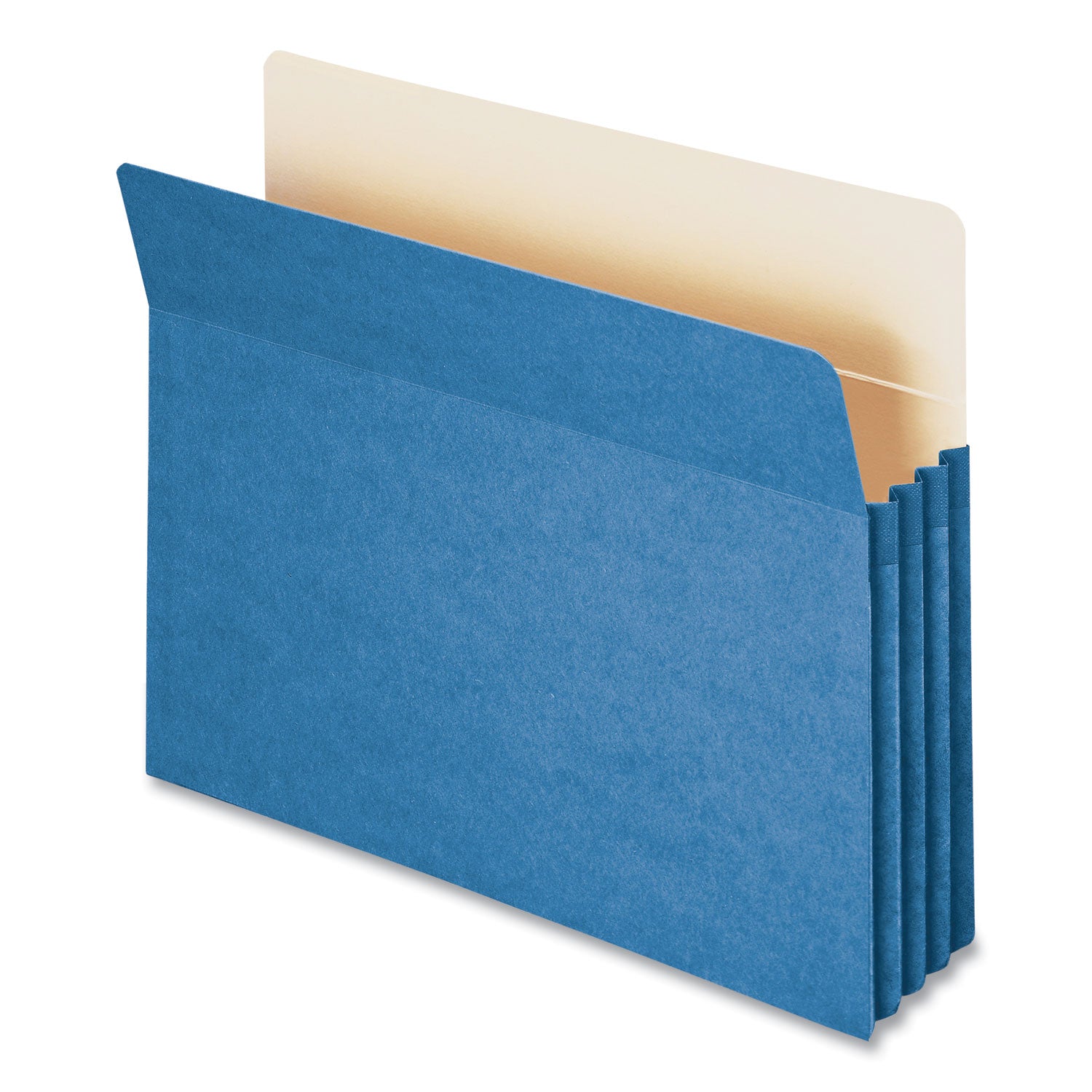 Colored File Pockets, 3.5" Expansion, Letter Size, Blue - 