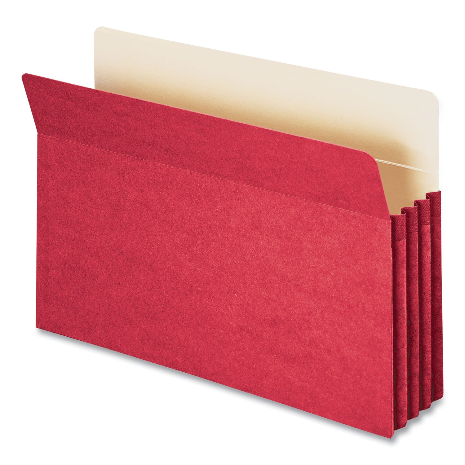 Colored File Pockets, 3.5" Expansion, Legal Size, Red - 