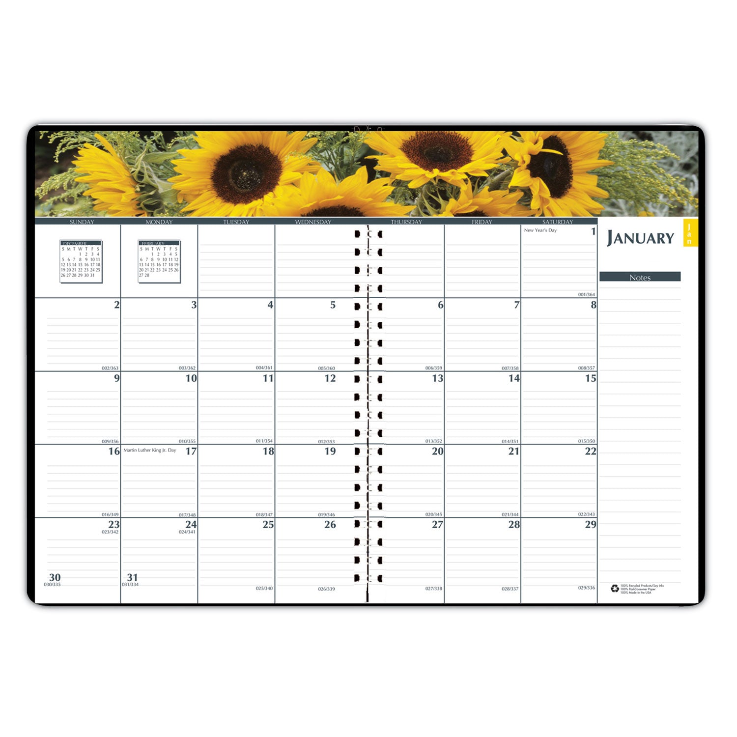 express-track-recycled-weekly-appointment-book-monthly-planner-8-x-5-black-cover-13-month-jan-to-jan-2024-to-2025_hod29402 - 2