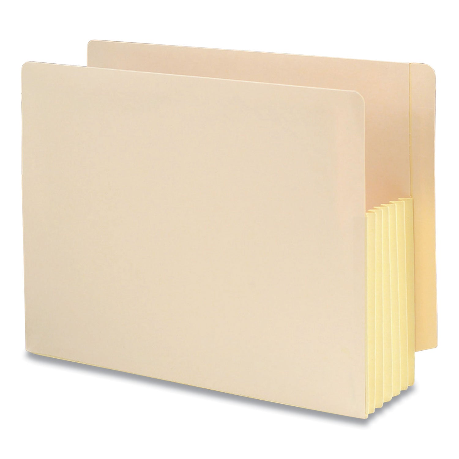 Manila End Tab File Pockets with Tyvek-Lined Gussets, 5.25" Expansion, Letter Size, Manila, 10/Box - 