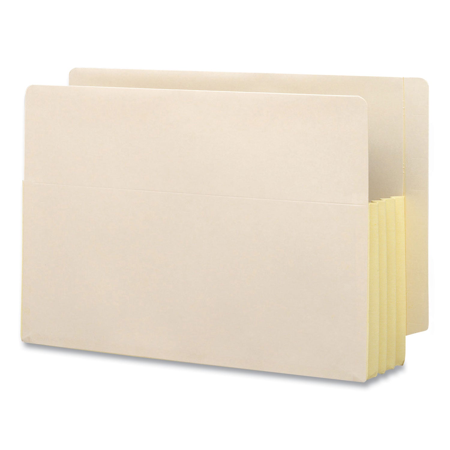 Manila End Tab File Pockets with Tyvek-Lined Gussets, 3.5" Expansion, Legal Size, Manila, 10/Box - 