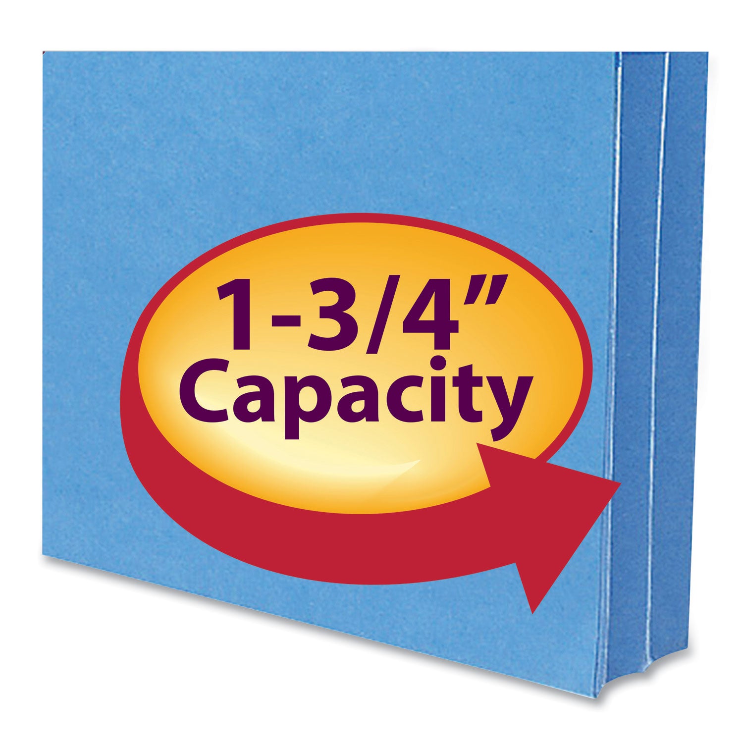 Colored File Pockets, 1.75" Expansion, Letter Size, Blue - 