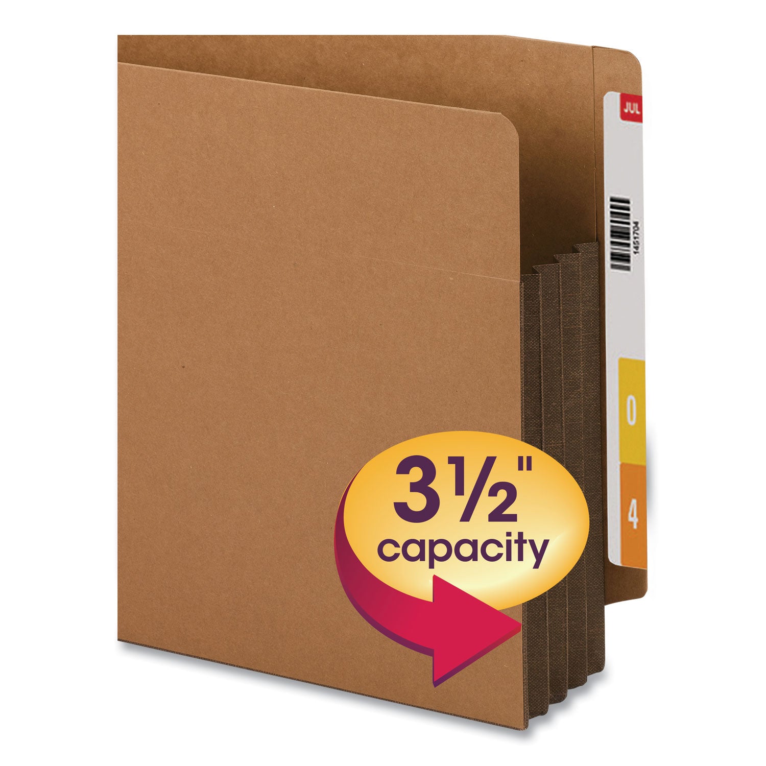 Redrope Drop-Front End Tab File Pockets, Fully Lined 6.5" High Gussets, 3.5" Expansion, Letter Size, Redrope/Brown, 10/Box - 