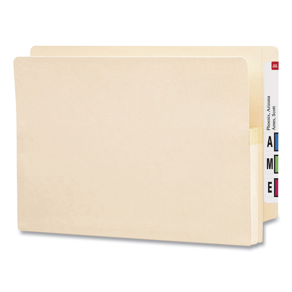 Manila End Tab File Pockets, 1.75" Expansion, Legal Size, Manila, 25/Box - 