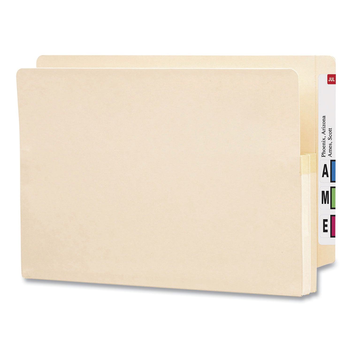Manila End Tab File Pockets, 1.75" Expansion, Legal Size, Manila, 25/Box - 