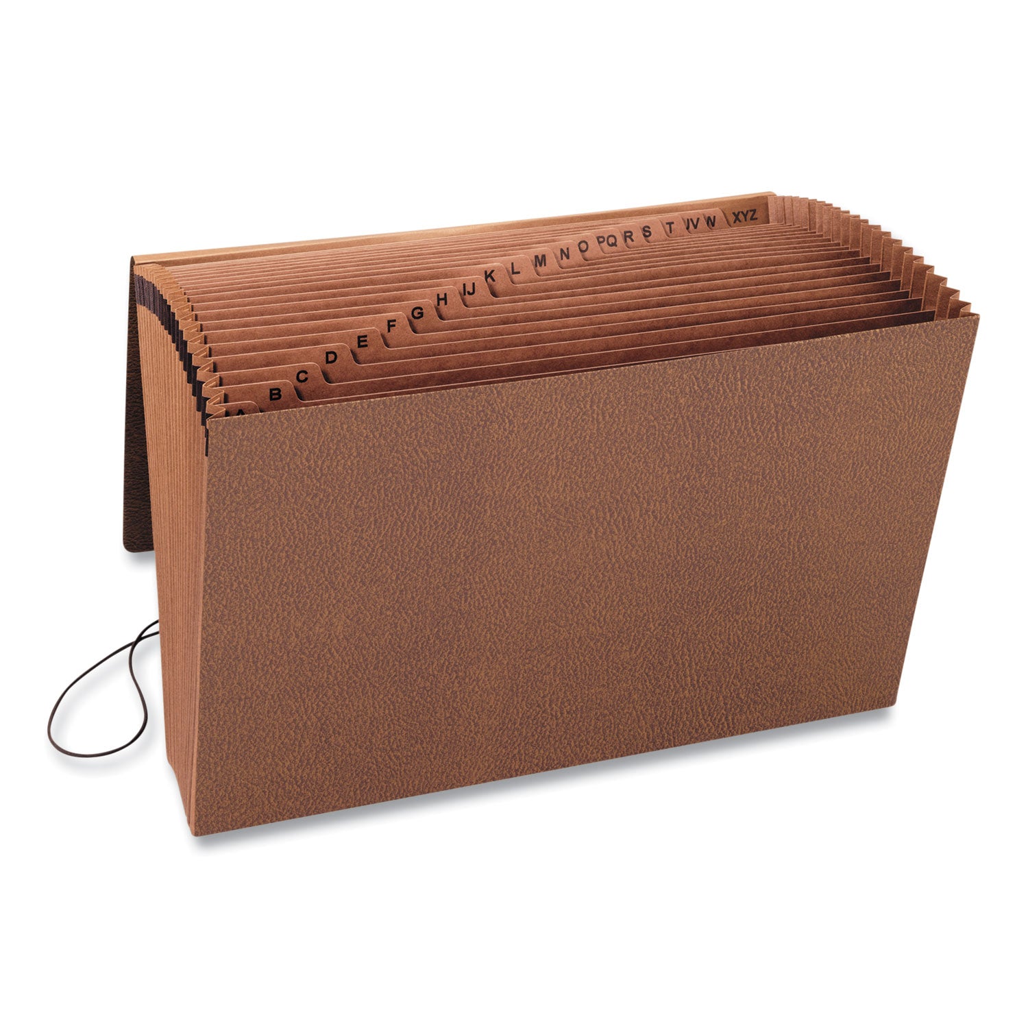 TUFF Expanding Wallet, 21 Sections, Elastic Cord Closure, 1/21-Cut Tabs, Legal Size, Redrope - 