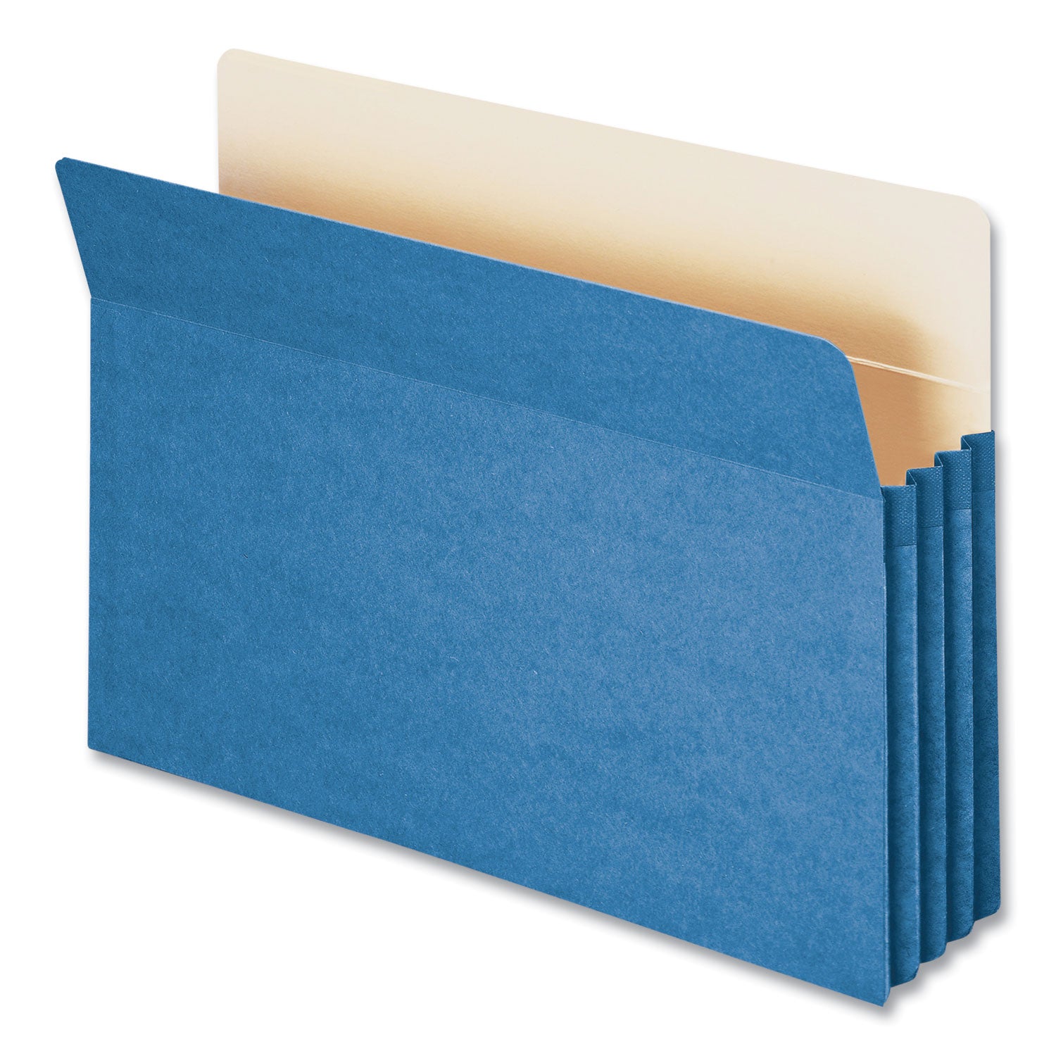 Colored File Pockets, 3.5" Expansion, Legal Size, Blue - 