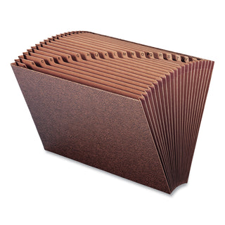 TUFF Expanding Open-Top Stadium File, 21 Sections, 1/21-Cut Tabs, Legal Size, Redrope - 