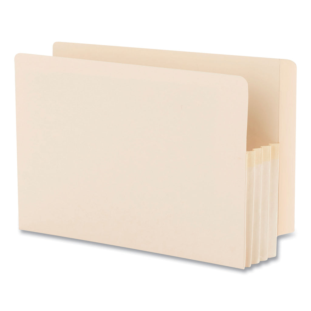 Manila End Tab File Pockets, 3.5" Expansion, Legal Size, Manila, 25/Box - 