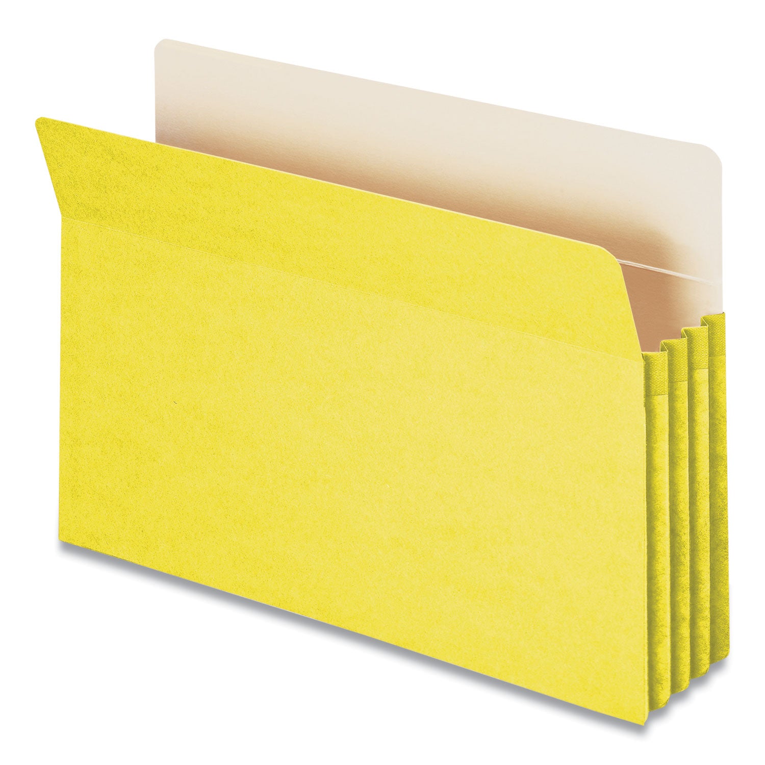 Colored File Pockets, 3.5" Expansion, Legal Size, Yellow - 